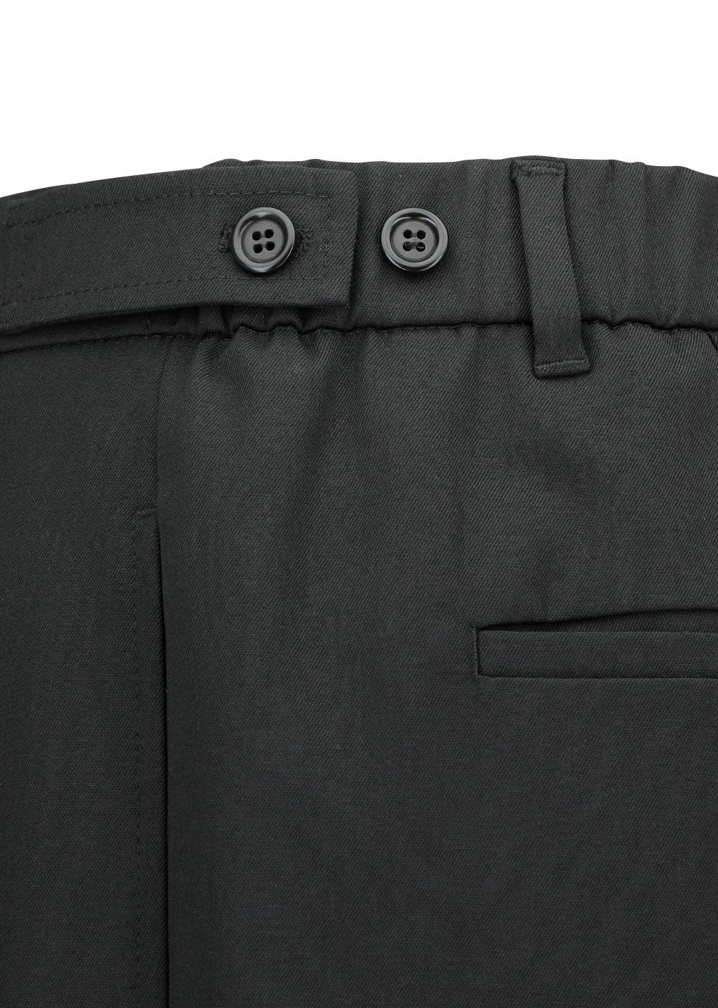 wool banding pants, black
