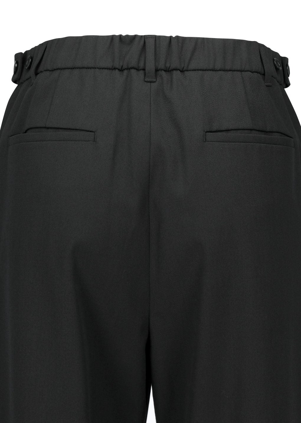wool banding pants, black
