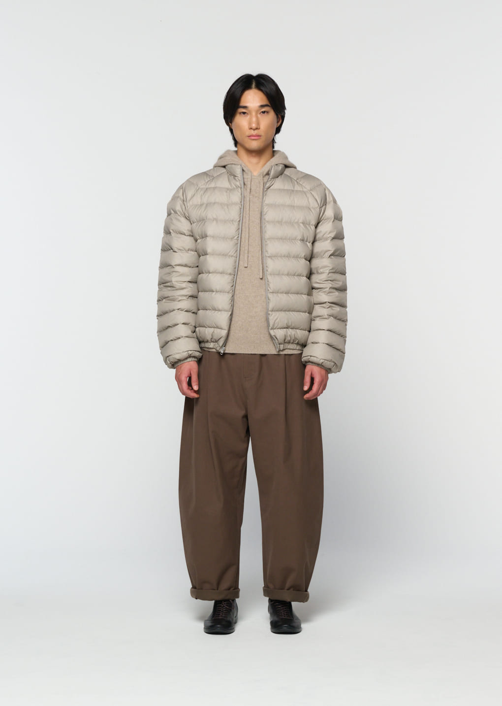 cotton banding pants, brown hover
