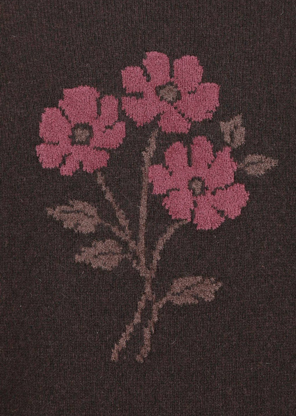 flower jacquard knit top, brown