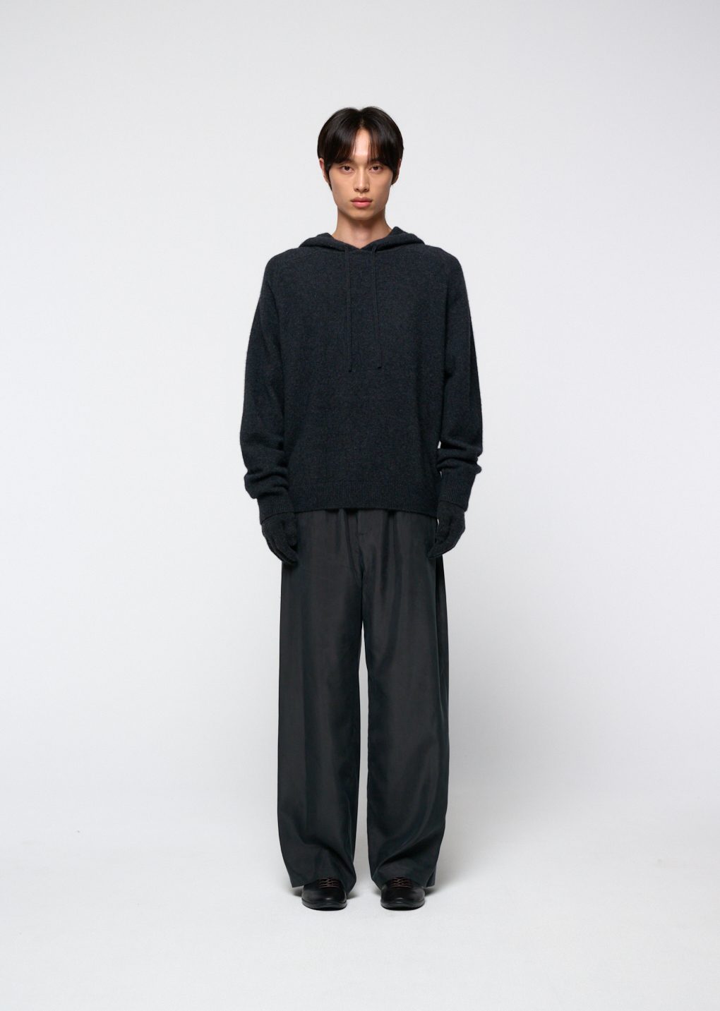 cupro banding pants, charcoal