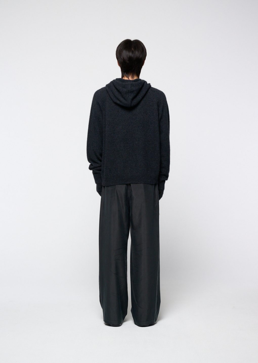 cupro banding pants, charcoal