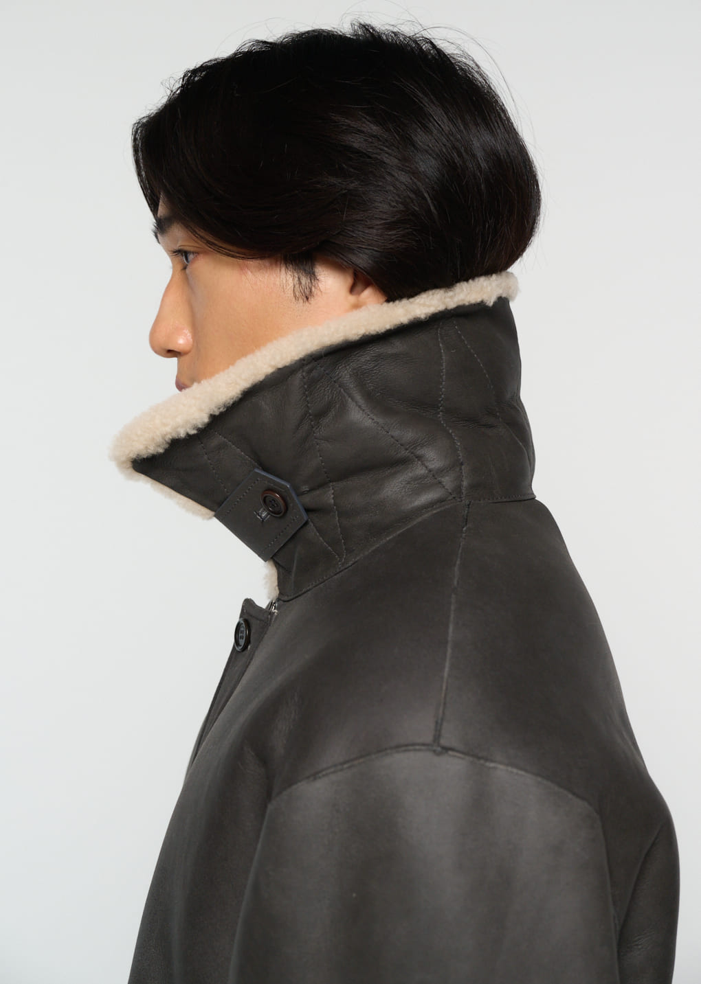 lambskin shearling jumper, khaki