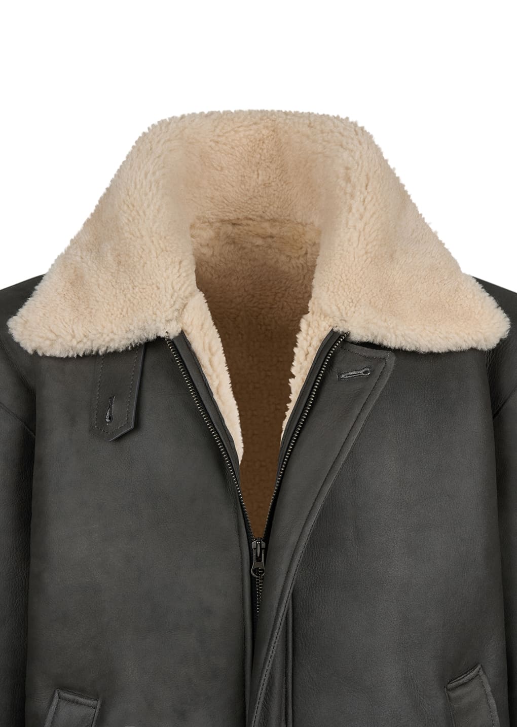 lambskin shearling jumper, khaki