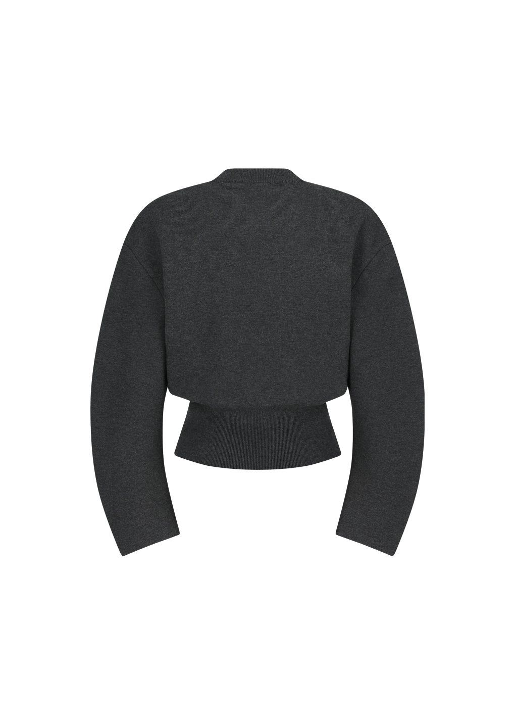 rounded sleeve cardigan, charcoal