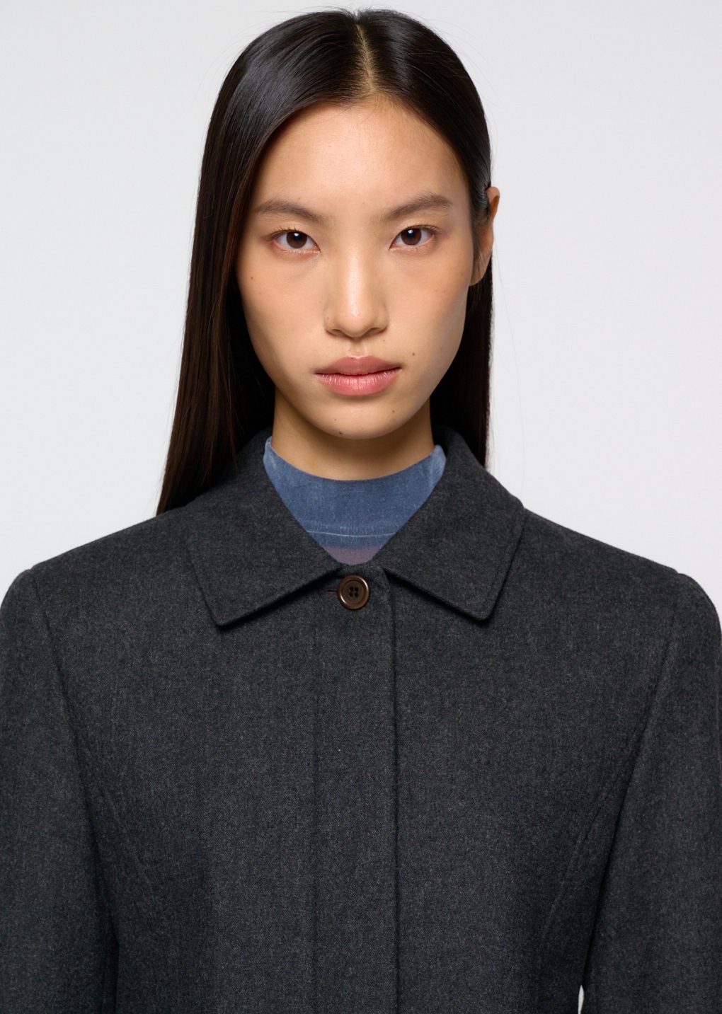 padded wool jacket, charcoal