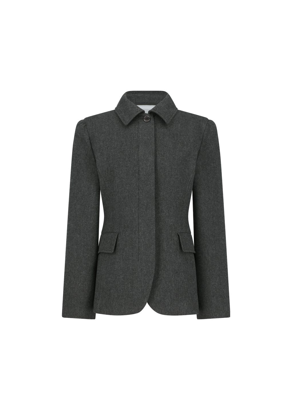 padded wool jacket, charcoal