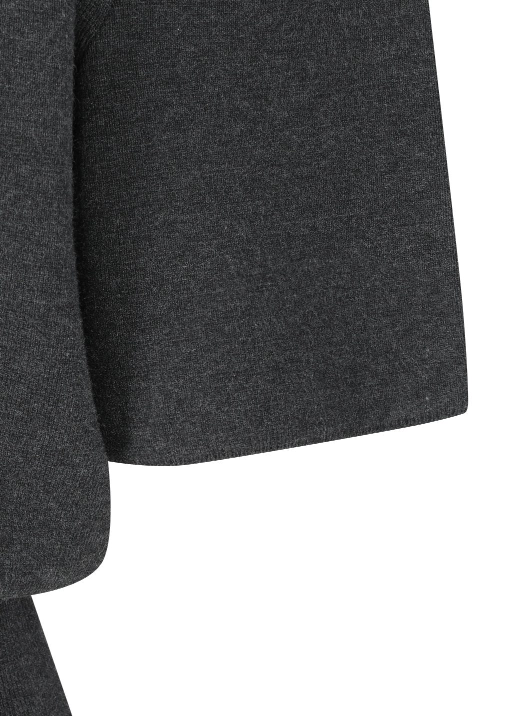 rounded half knit top, charcoal