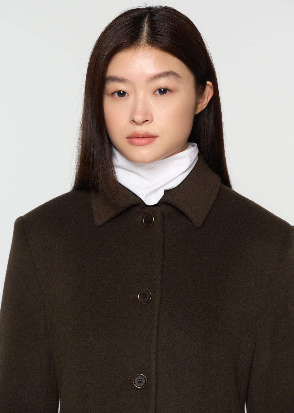 single maxi long coat, brown