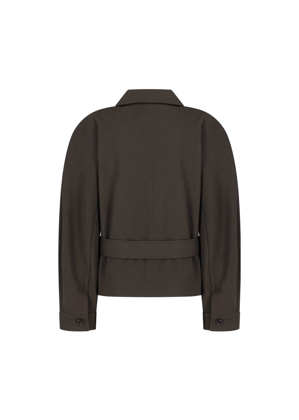 belted wool jacket, brown