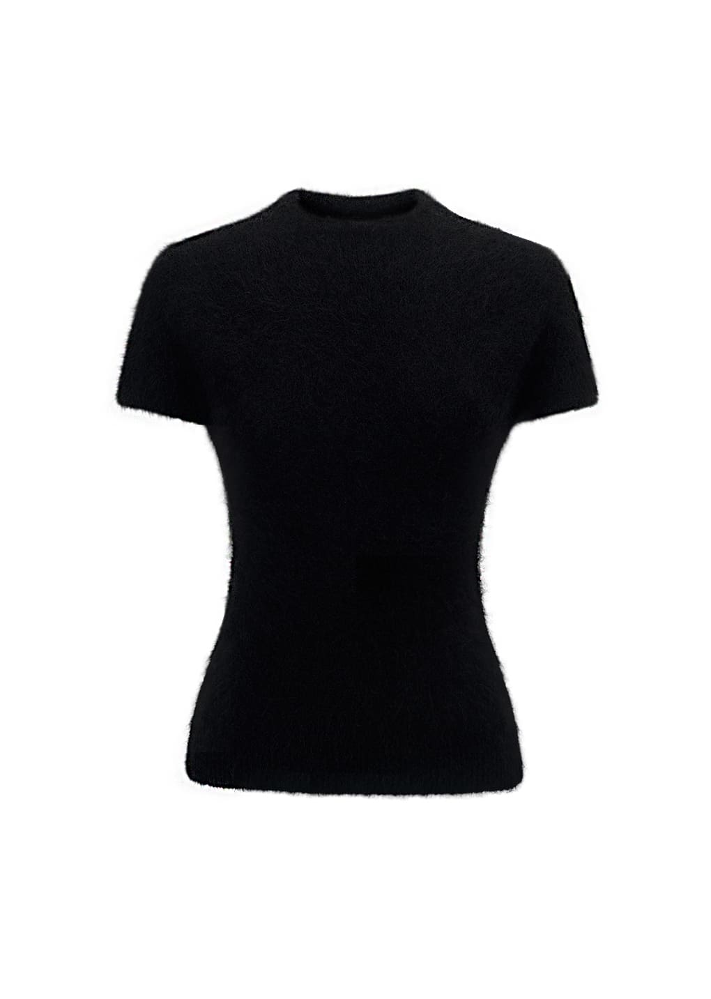 wholegarment hairy knit top, black