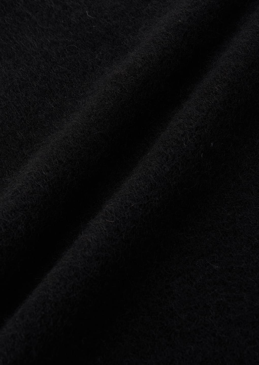 wholegarment hairy knit top, black