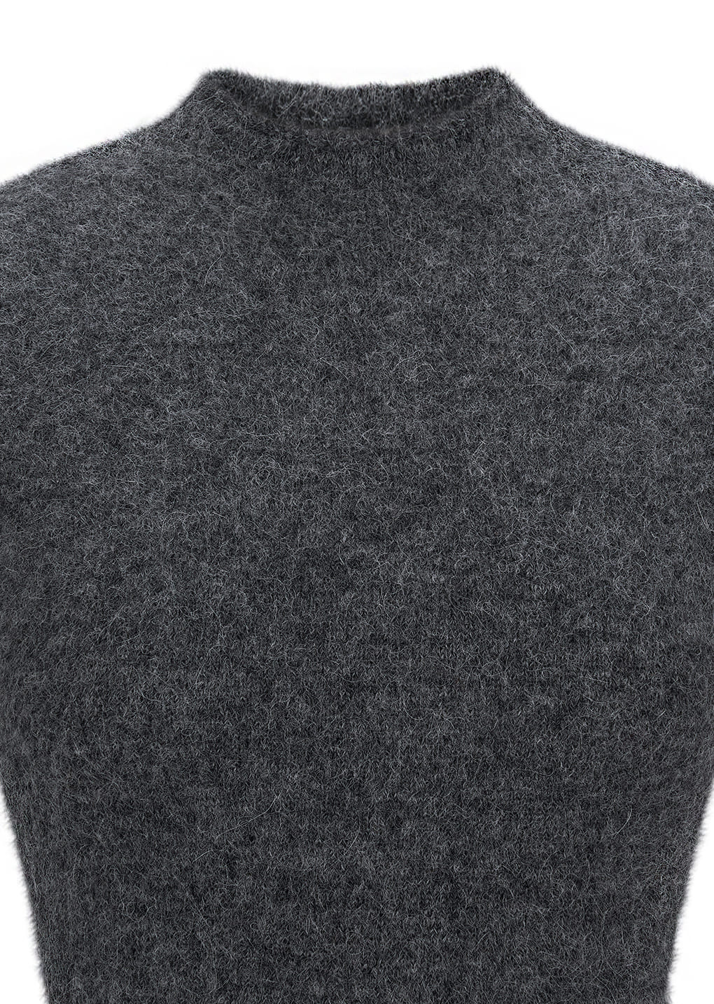 wholegarment hairy knit top, charcoal