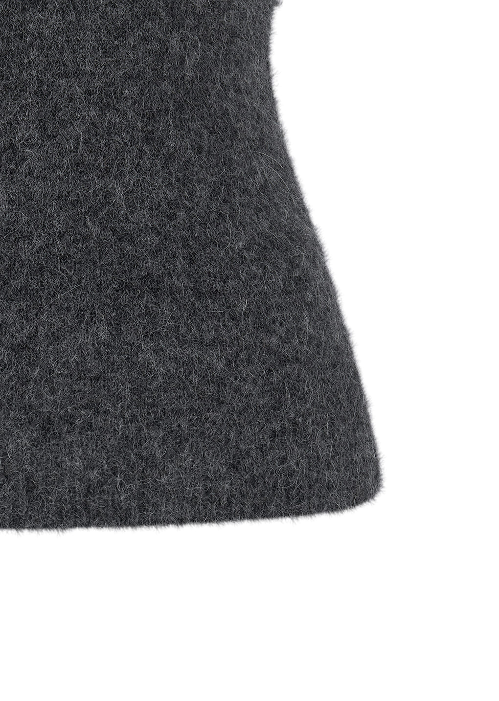 wholegarment hairy knit top, charcoal
