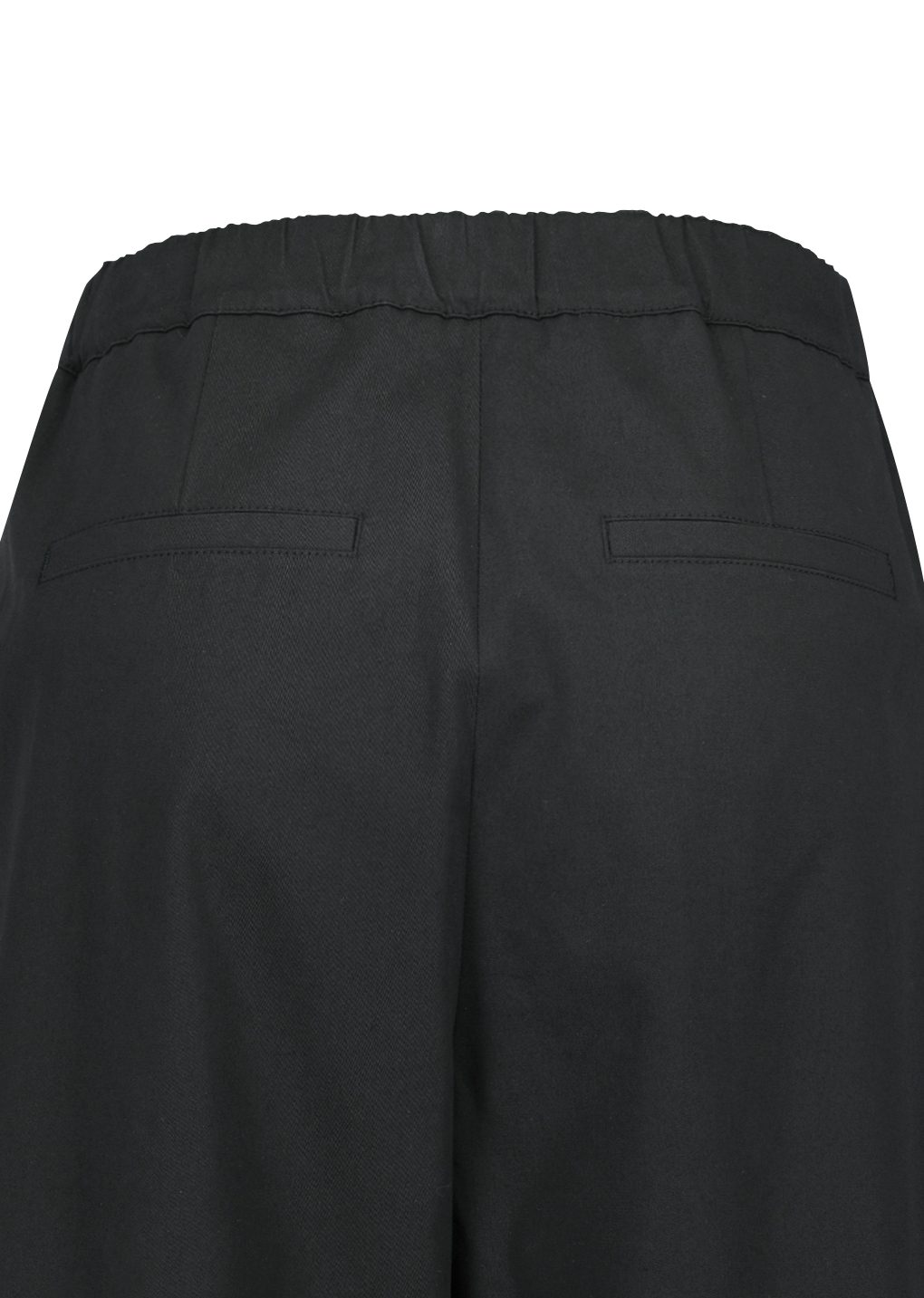 two tuck wide banding pants, black