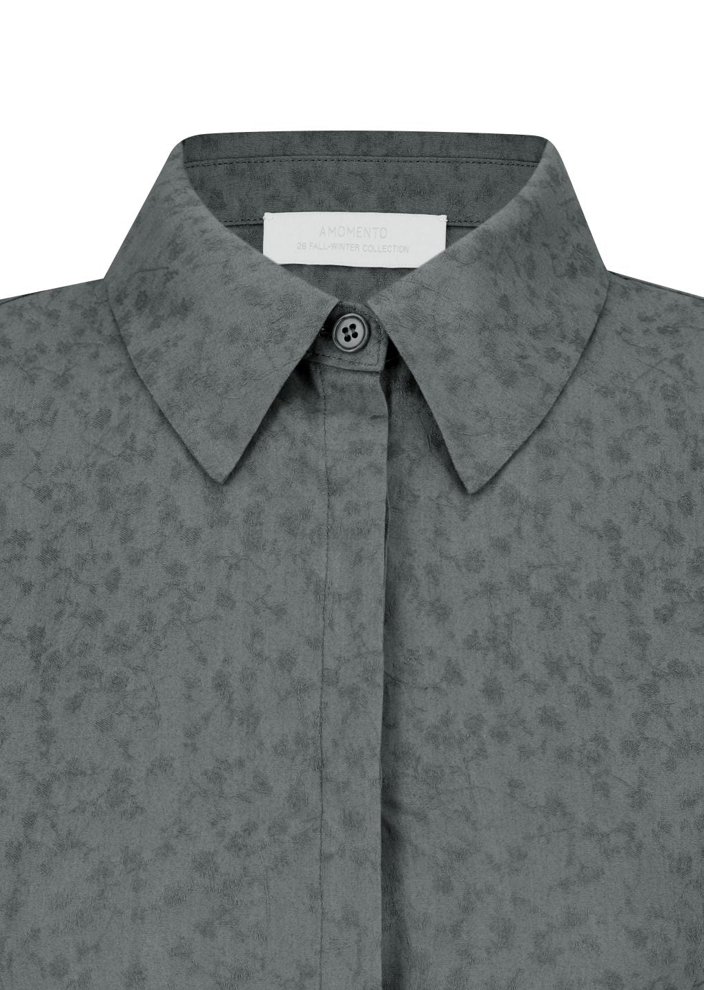 floral slim shirt, grey