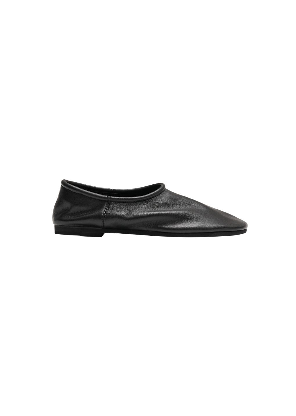 lambskin slip on loafer, black