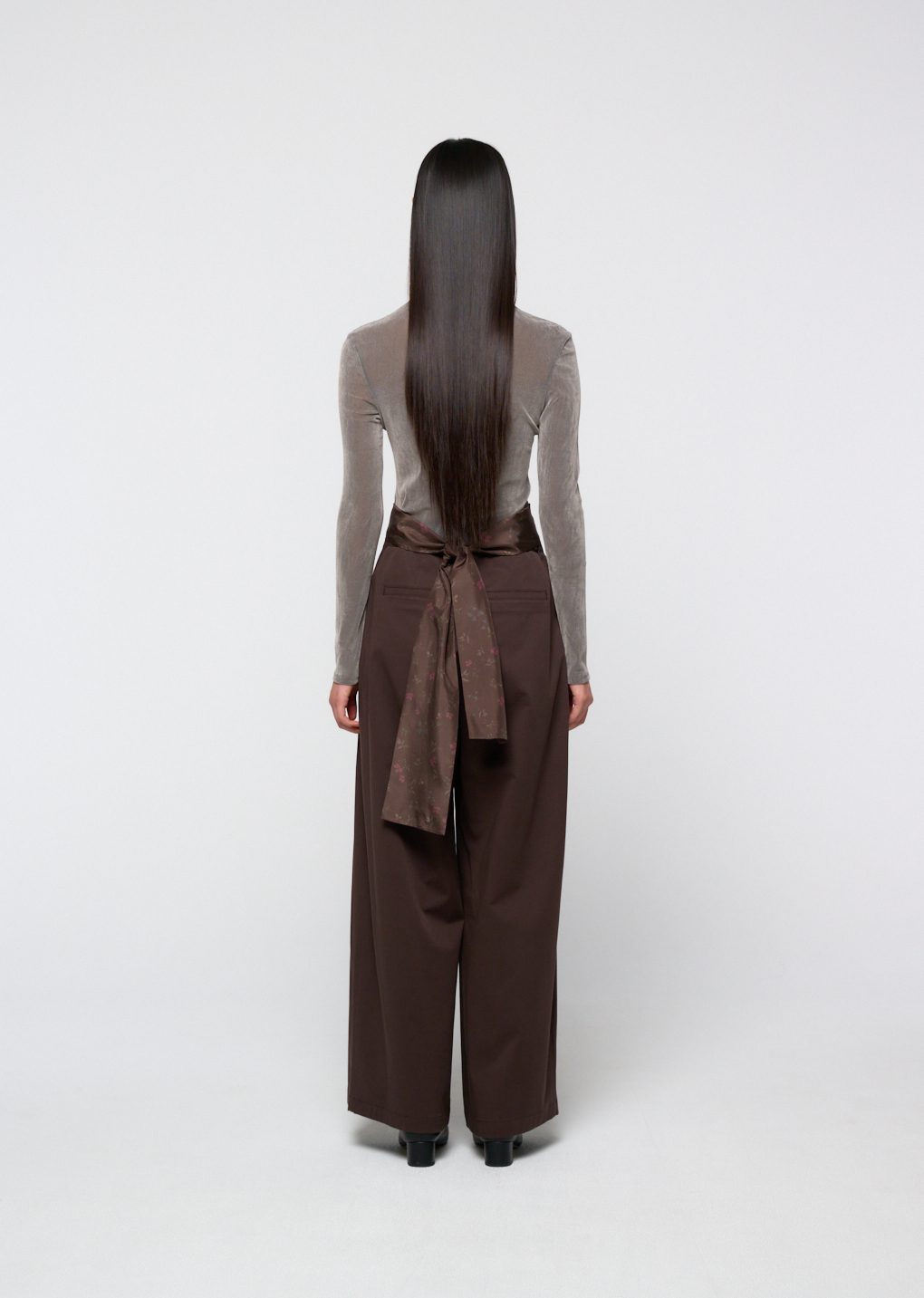 mock neck top, grey