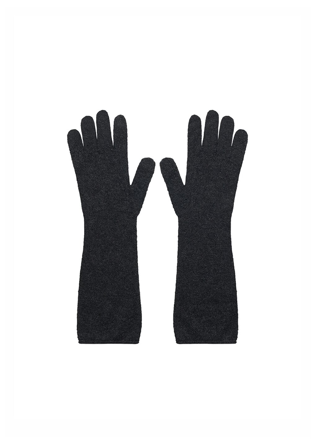 cashmere gloves, charcoal
