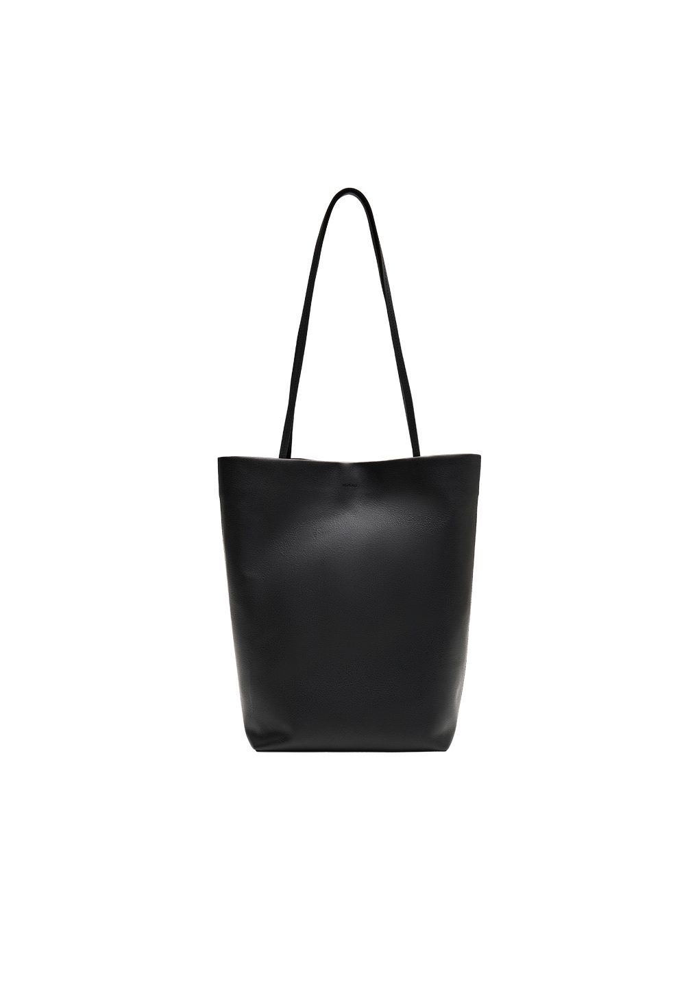 leather tote bag, black