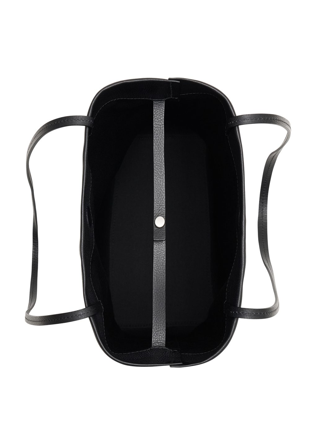 leather tote bag, black