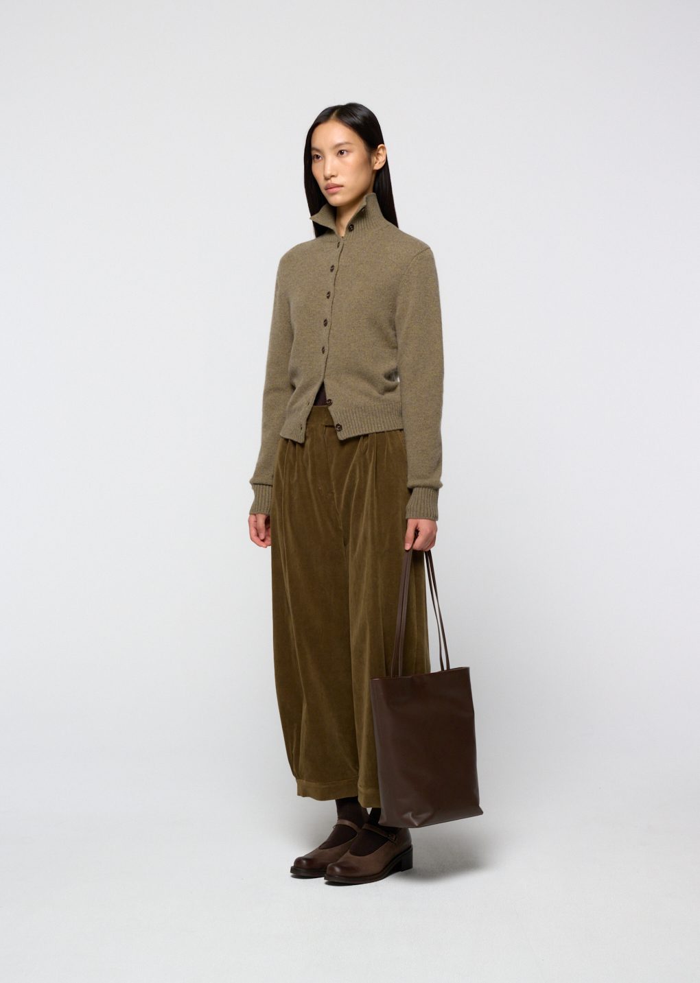 leather tote bag, dark brown