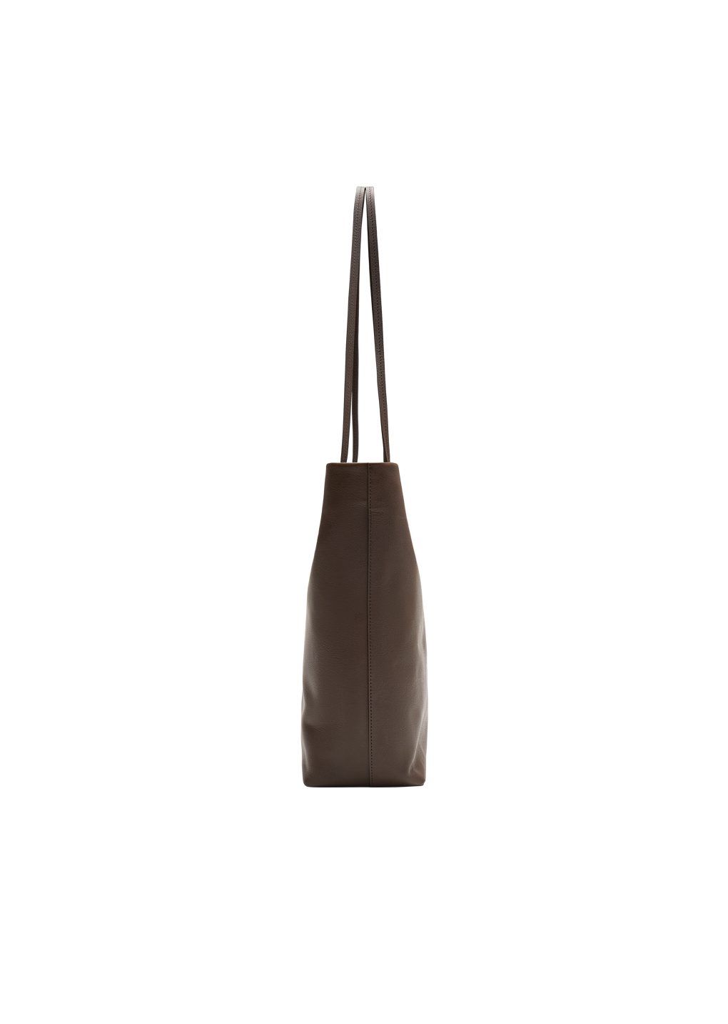 leather tote bag, dark brown