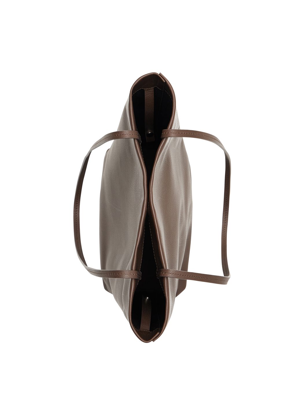 leather tote bag, dark brown