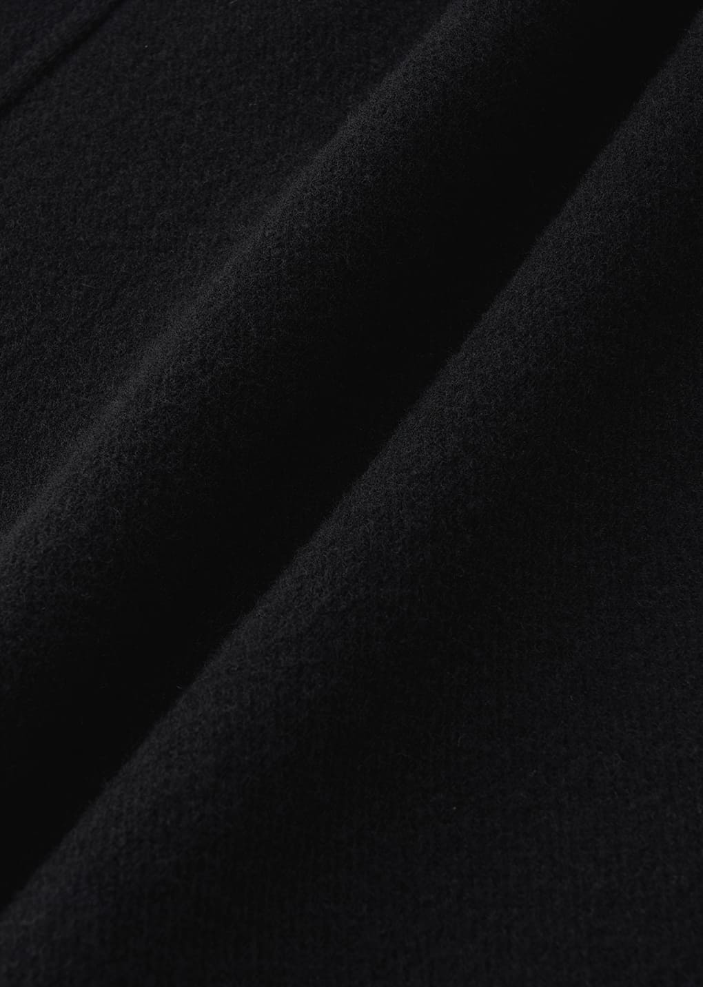 rounded half coat, black