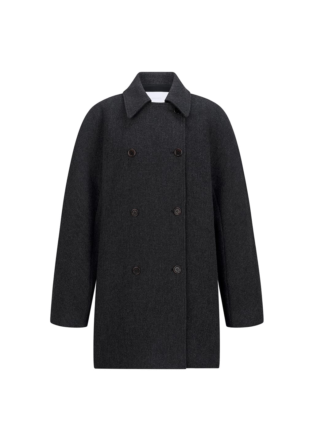 rounded half coat, charcoal