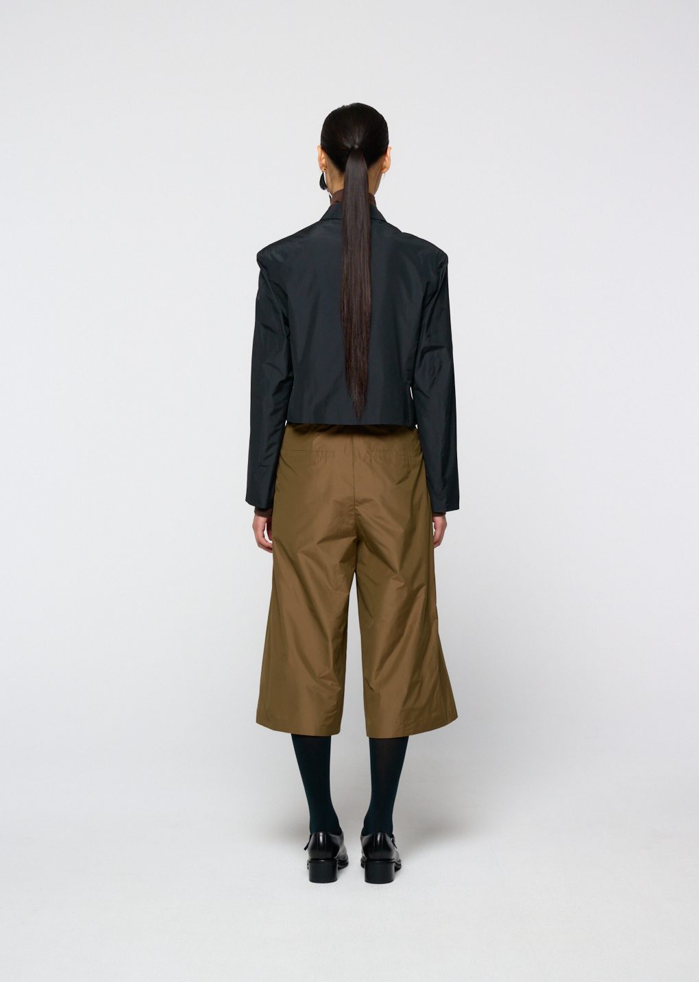 silk taffeta jacket, black