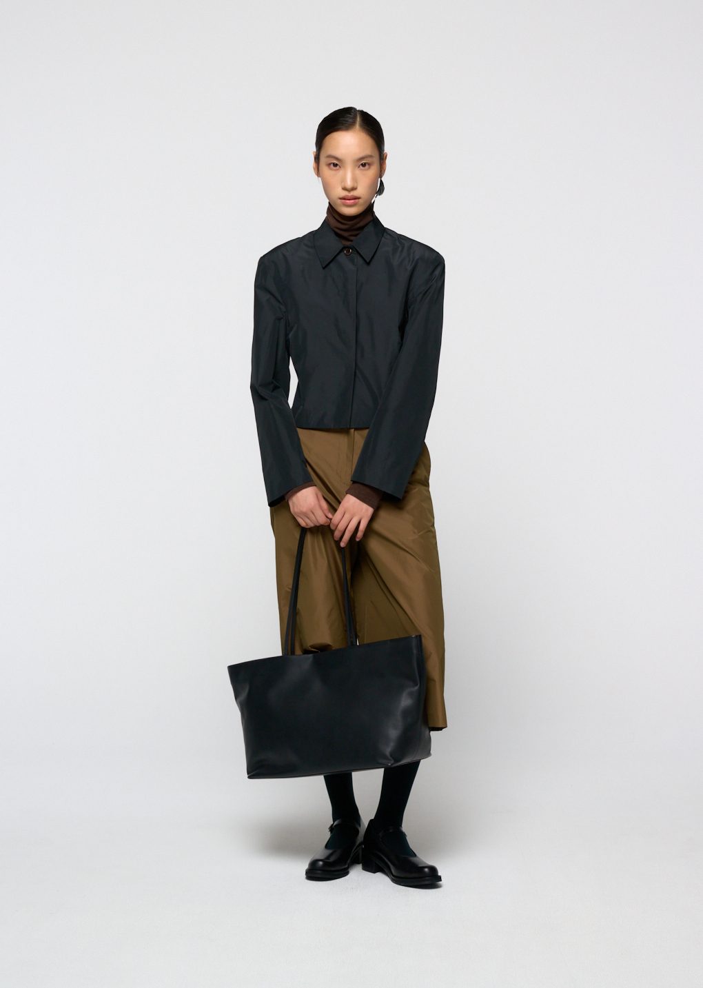 silk taffeta jacket, black