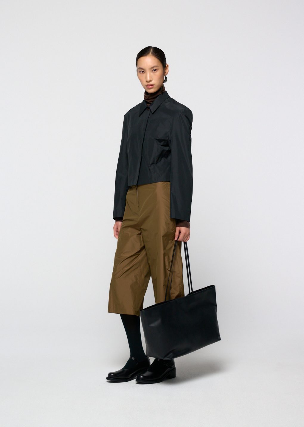 silk taffeta jacket, black