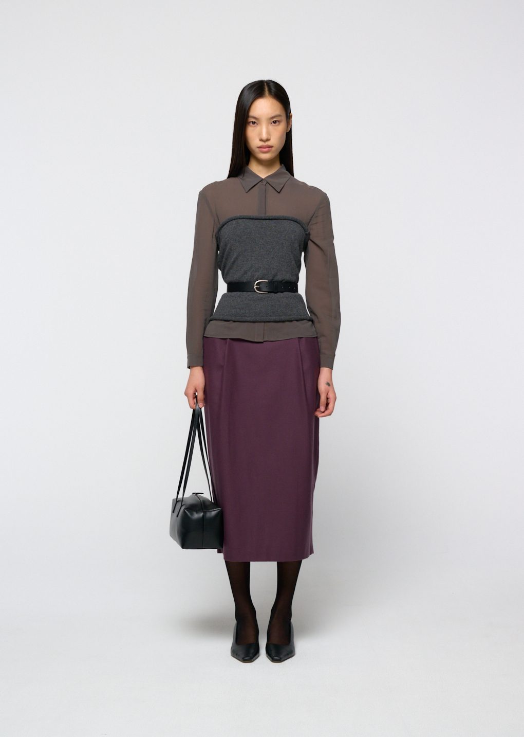 sheer cotton shirt, grey