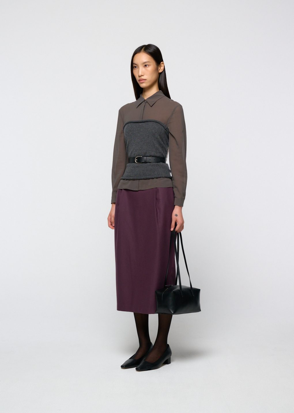 sheer cotton shirt, grey