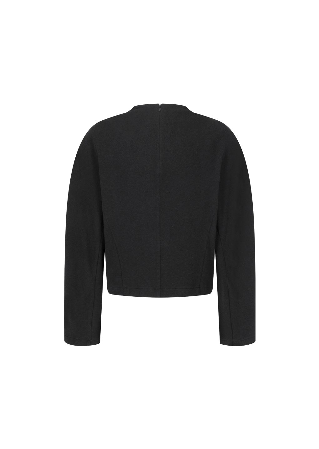 jersey padded mock neck top, black