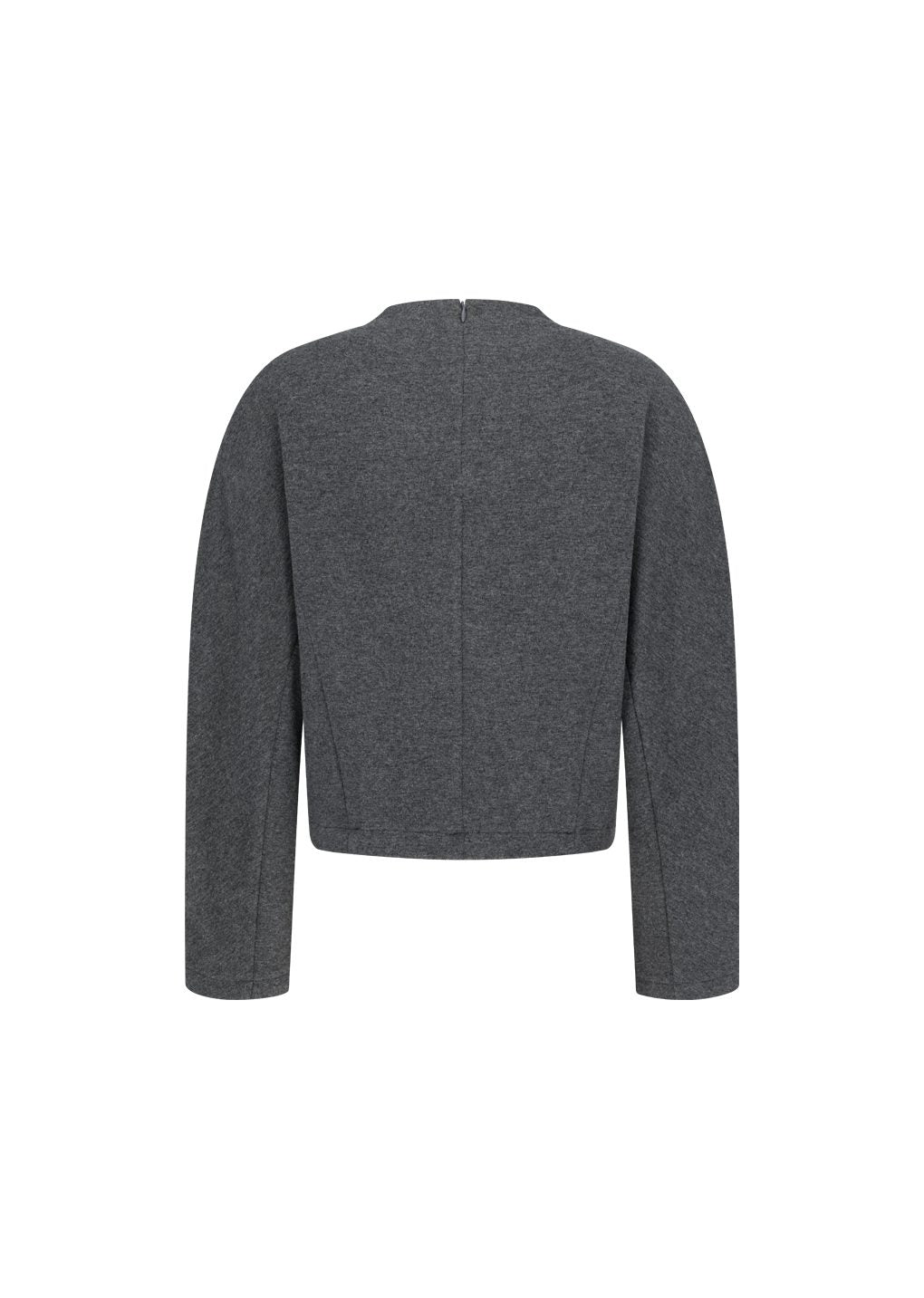 jersey padded mock neck top, charcoal
