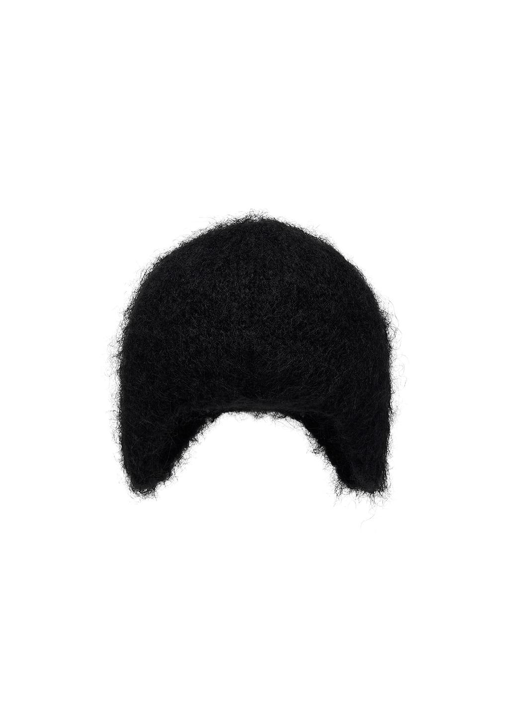 mohair ear-flap beanie, black