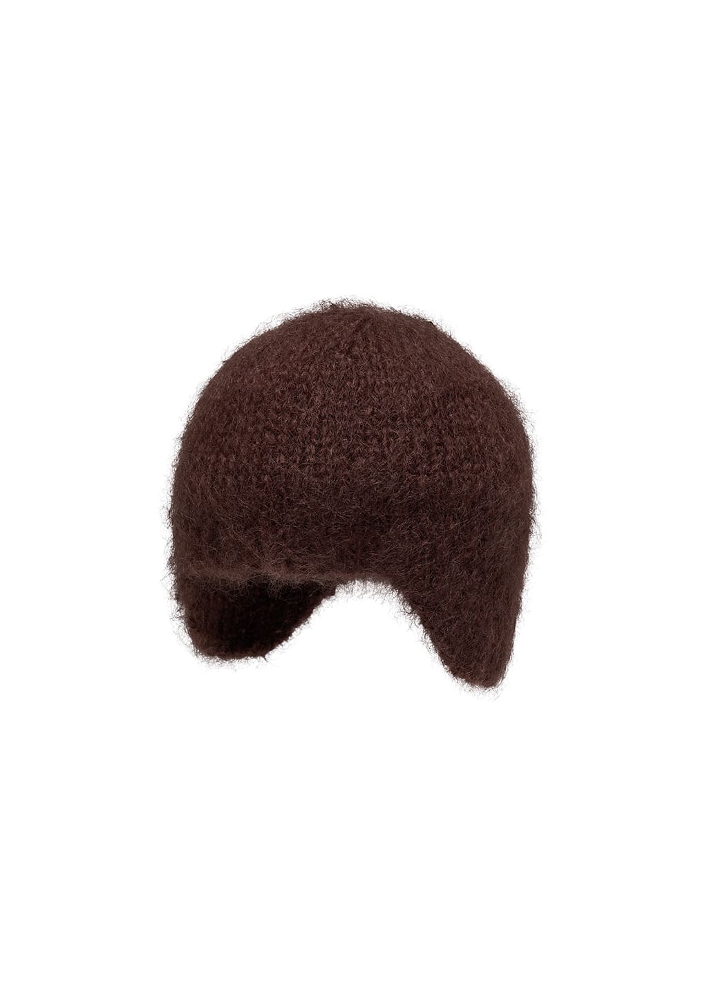 mohair ear-flap beanie, brown hover