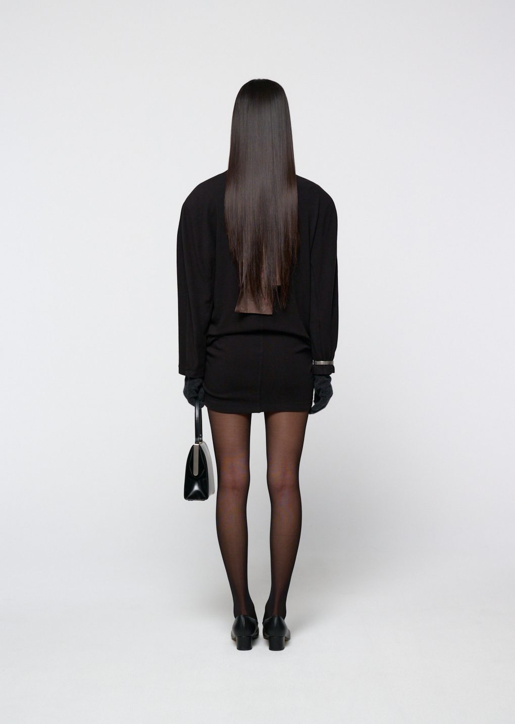 jersey padded mini dress, black