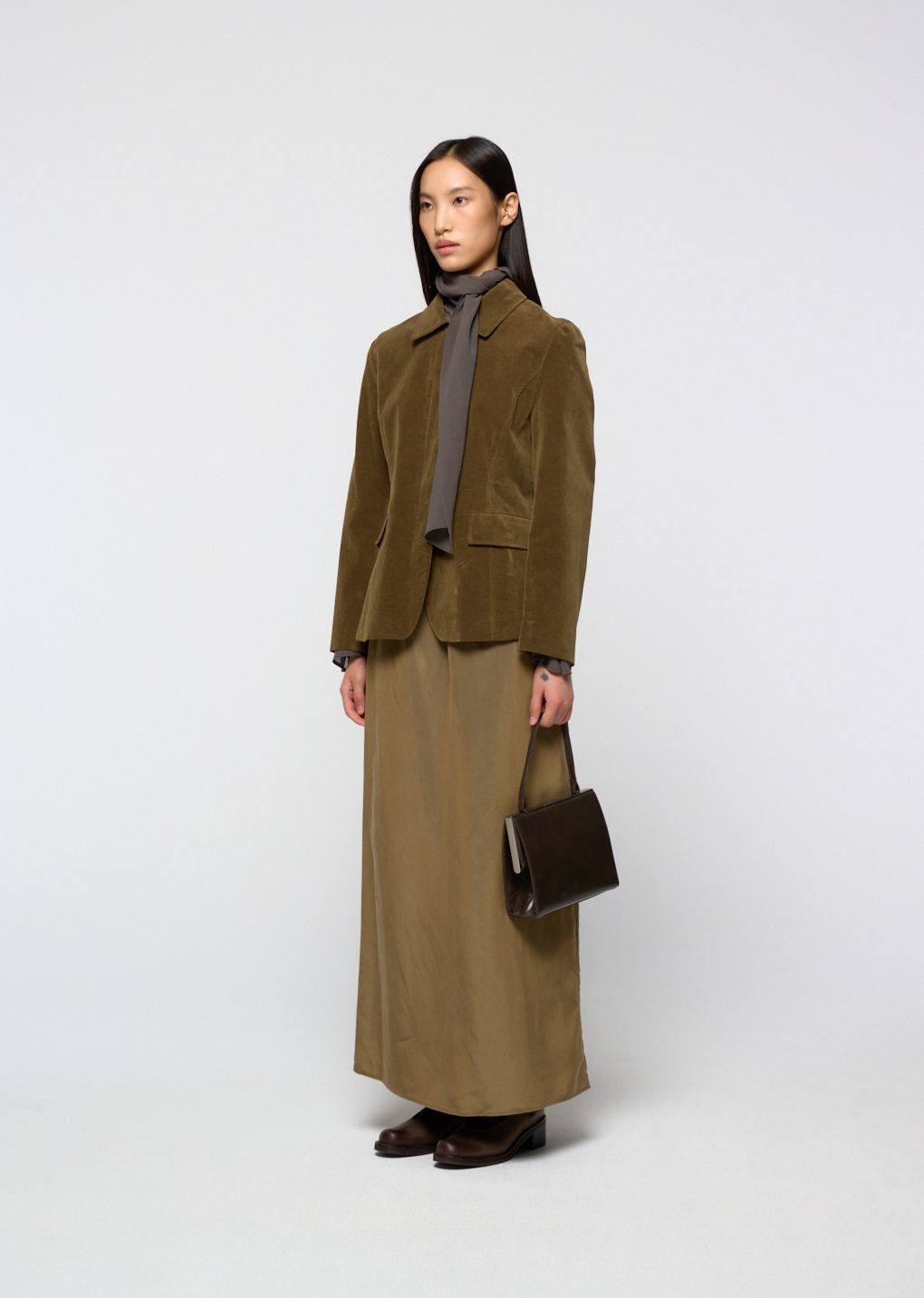 velvet jacket, khaki