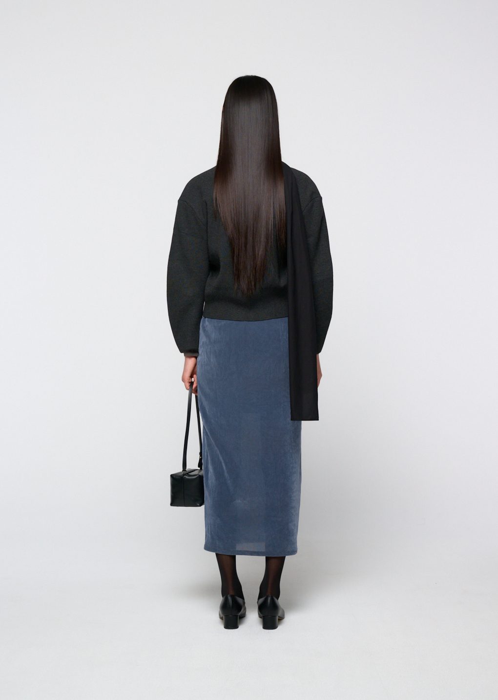 slim banding skirt, brown