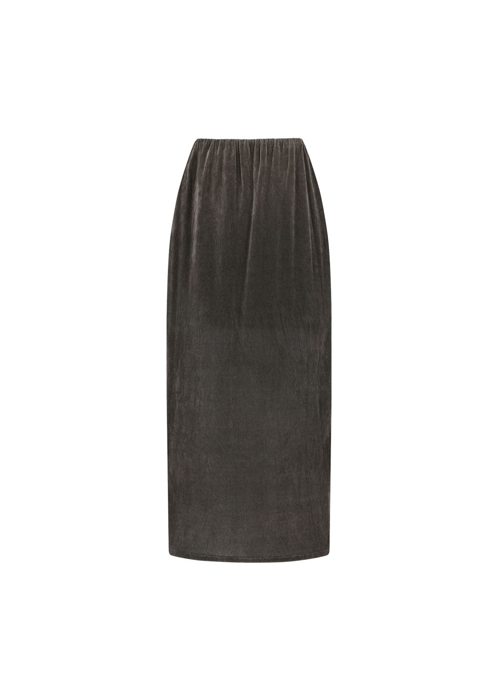 slim banding skirt, brown