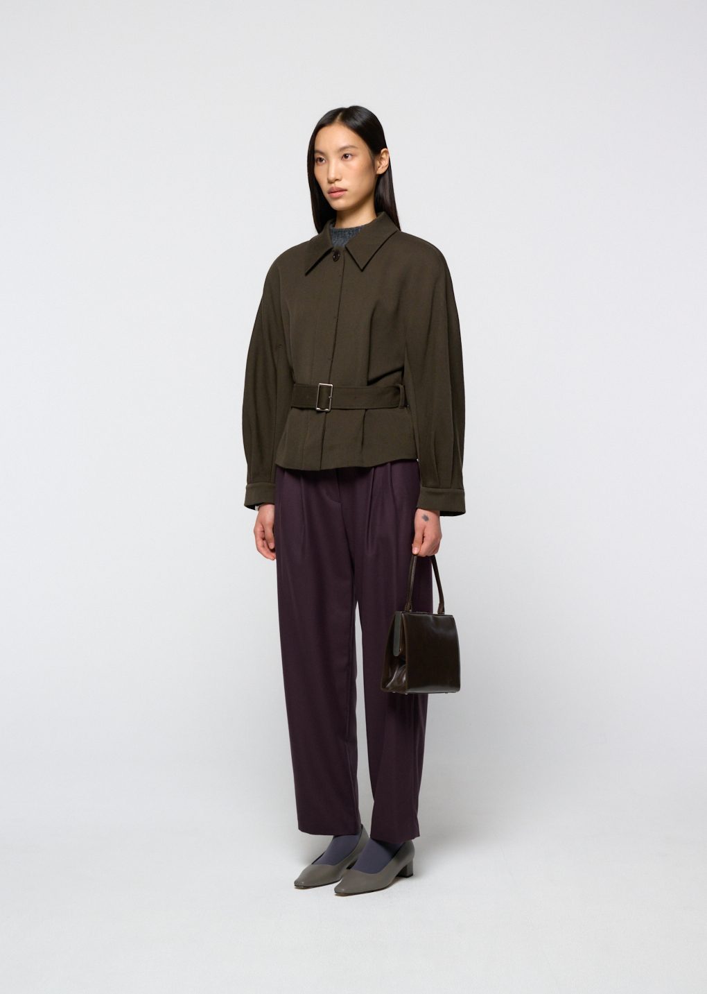 classic frame bag, khaki brown