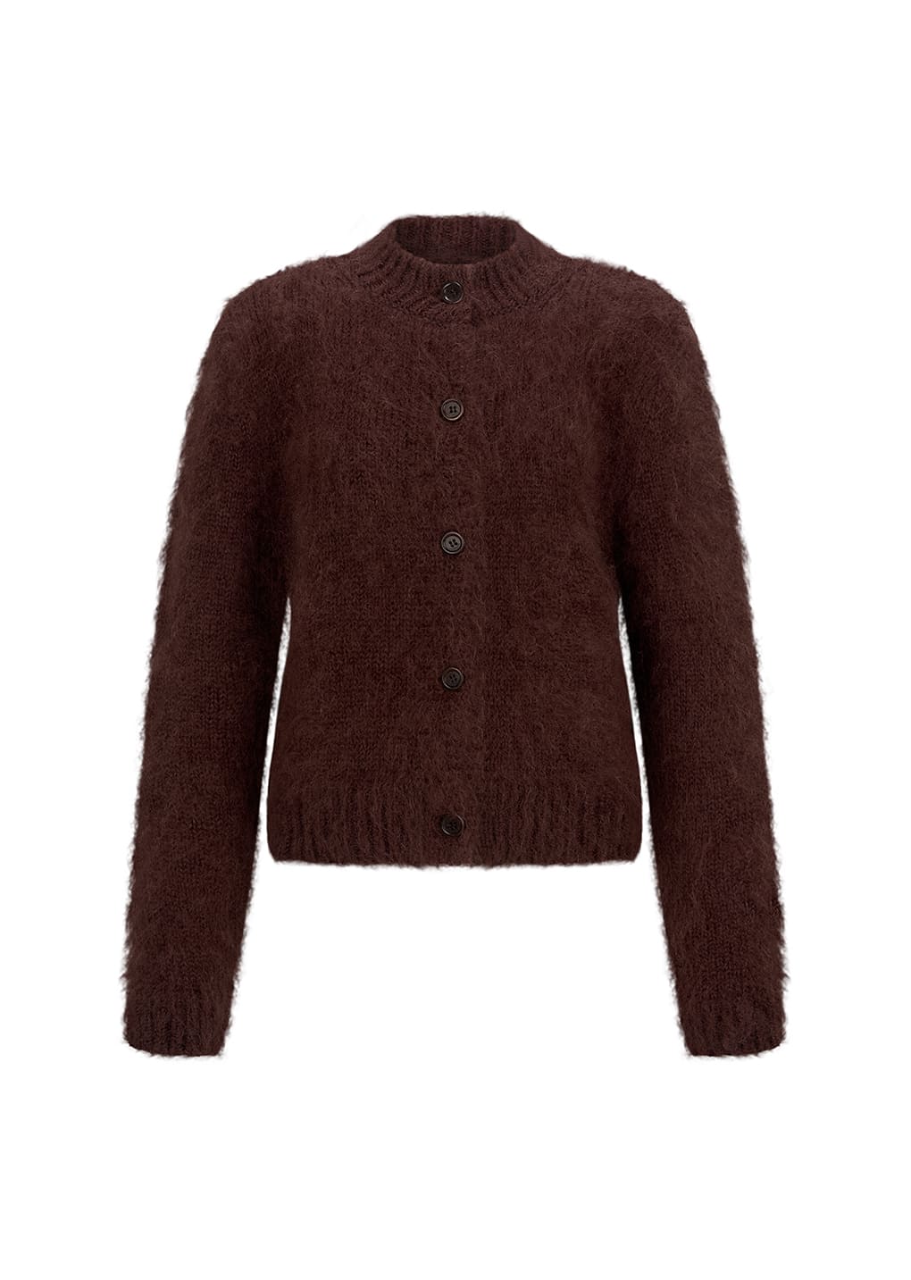 mohair bulky cardigan, brown