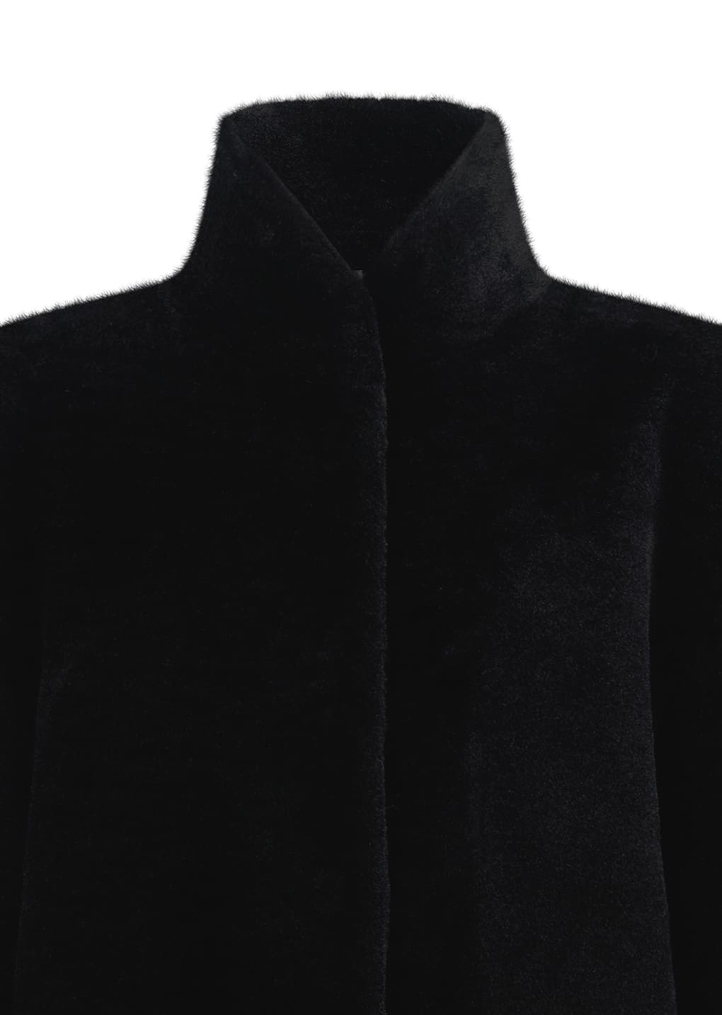 shearling mid jacket, black