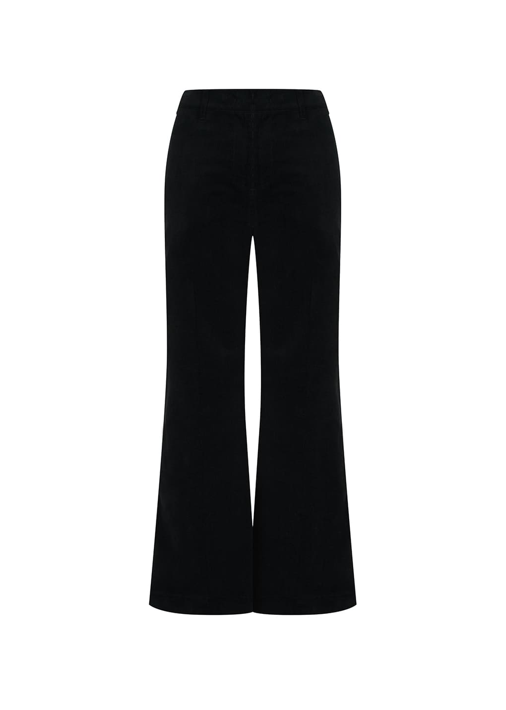 corduroy flared pants, black