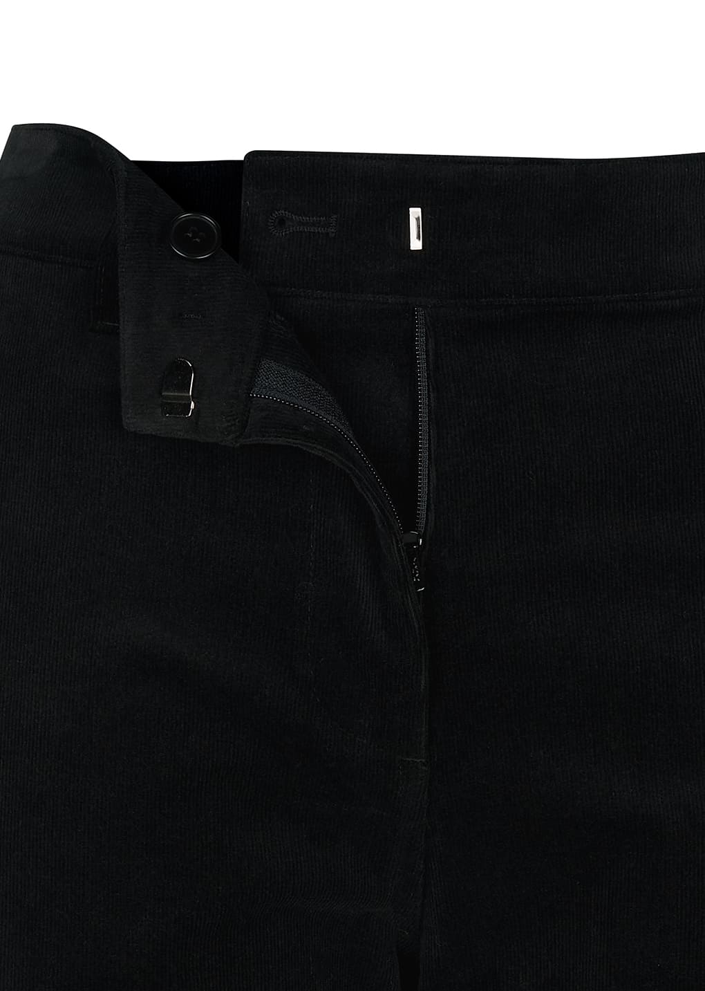 corduroy flared pants, black