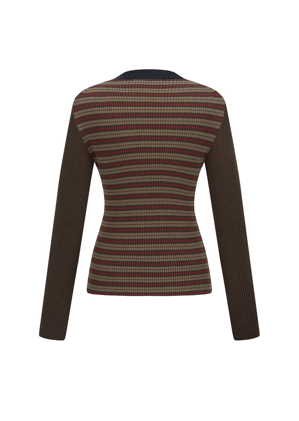 stripe round knit, brown