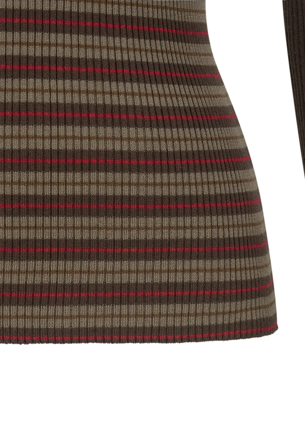 stripe round knit, brown